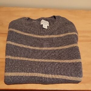 St. John's Bay Men's Gray and Tan Crewneck Sweater